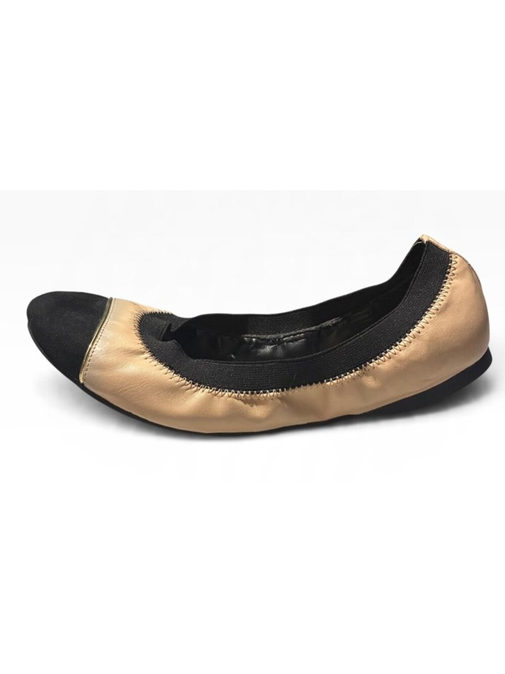 ALDO Black + Nude Leather + Suede Toe Women's Casual Ballet Flats Size 8.5M